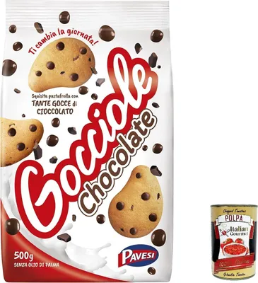Produktbild von 6x Pavesi Barilla Kekse Gocciole 500 g Italien biscuits cookies kuchen brioche + Italian Gourmet polpa 400g