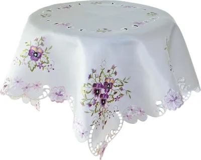 Produktbild von Tischdecke ELKE Stiefmütterchen lila Polyester 110 x 110 cm