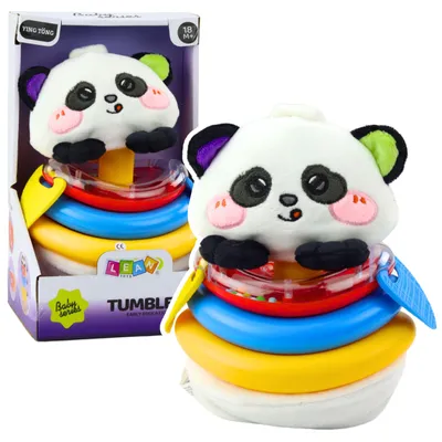 Imagen del producto de Juguete sensorial Vaso Panda Pirámide Mecedora Mordedores Sonajero