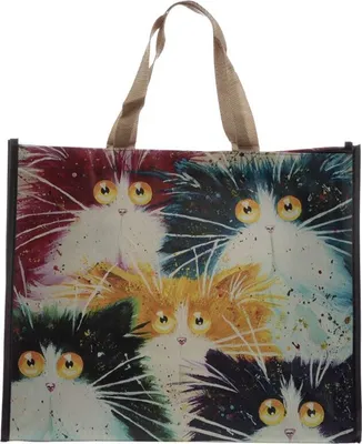 Produktbild von Einkaufstasche viele Katzen, Kim Haskins Katze Einkaufstaschen Geschenkidee Tiere