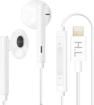 Obrázek produktu pro Avizar, sluchátka Lightning pro iPhone s ovládacími tlačítky mikrofonu, bílá