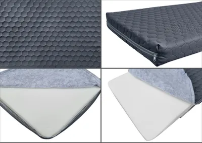 A collage of four images showing different views of a pet bed.