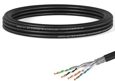 Produktbild von hb-digital Netzwerkkabel CAT 7 Outdoor 5m LAN max. 1000 MHz S/FTP PE AWG23 PoE++ kompatibel