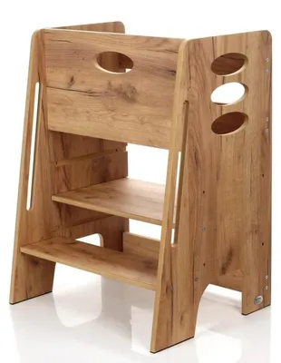 Produktbild von Kids Helper Doppel Lernturm Eiche Montessori Küchenhelfer Geschwister Kindermöbel MDF