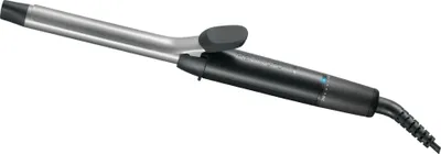 A professional studio shot of a curling iron against a white background.
