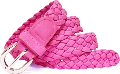 Produktbild von Glamexx Damen Gürtel Geflochtener Schmaler Hüftgürtel One Size Gürtel passt gut für Rock Kleid Jacke und Jeans 3 cm Breit-Farbe: Pink -Größe: One Size