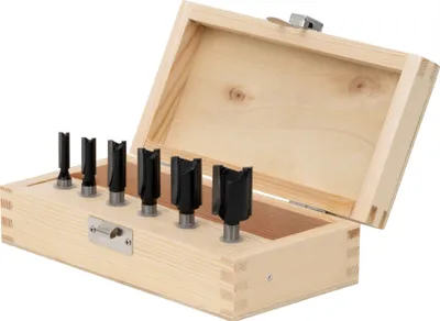Produktbild von STIER Nutfräsersortiment, Hartmetallschneiden, 6-teilig, 8 mm, Holzfräser, Fräser für gägngie Oberfräsen (8 mm), Fräser Set, robust und langlebig, Formfräsen, Freihandfräsen