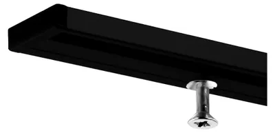 Produktbild von 1,00 m - Vorhangschiene aus Aluminium, schwarz, 1-läufig - vorgebohrt