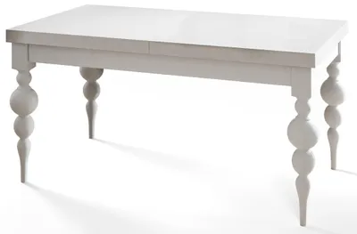 Produktbild von Rechteckiger Esstisch Ausziehbar Lena, Moderner Wohnzimmertisch 170-250x90x78, 5 cm , Weiß mit Tischbeinen in Weiß