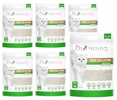 Produktbild von DIAMENTIQ Tofu tral Ultra klumpend - Pflanzenstreu - 6 x 2,5 kg