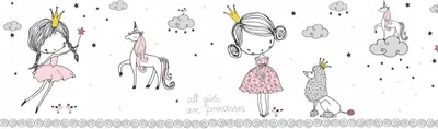 Immagine prodotto di Bordura per la camera dei bambini Profhome 403755-GU leggermente goffrata opaca rosa grigio bianco 0,75 m2