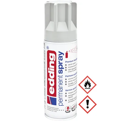 Zdjęcie produktu dla Lakier akrylowy Edding Permanent Spray Premium w kolorze jasnoszarym matowym 200ml