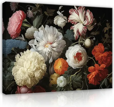 Obrázek produktu pro Obraz na plátně květiny pivoňky černé 120x80 cm velký moderní obraz na plátně obraz na plátně nástěnná malba obývací pokoj ložnice