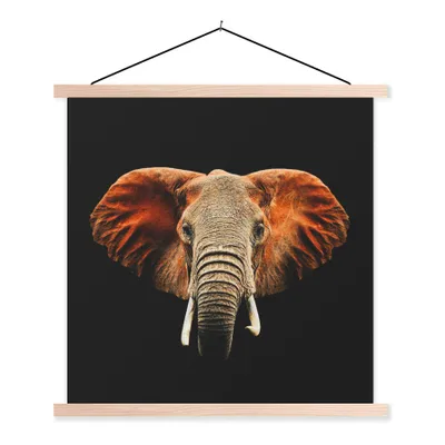 Produktbild von MuchoWow® Textilposter Elefant - Tiere - Farben 40x40 cm mit holzfarbenen Rahmen - Posterleiste