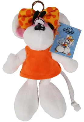 Produktbild von Diddl Plüsch-Schlüsselanhänger Diddlina im orangefarbenen Kleid 15 cm