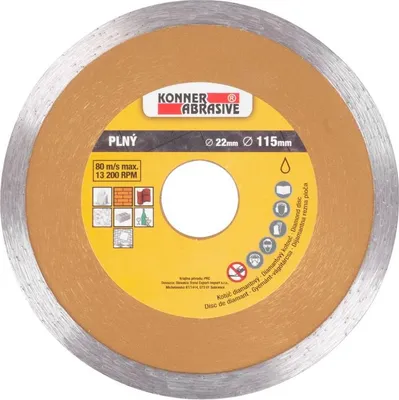 Obrázek produktu pro Kotouč KONNER D71001 115 mm, diamantový řezný kotouč, plný