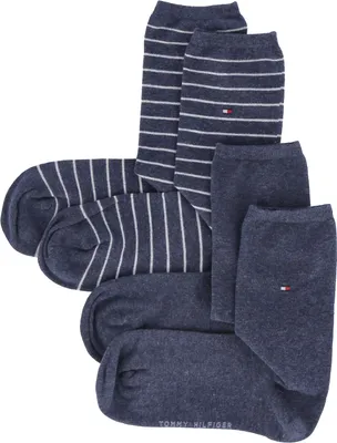 Image de TOMMY HILFIGER Damen Socken, 2er Pack - Women's Patterned Styles Jeansblau 39-42