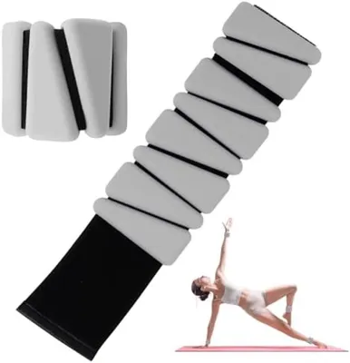 Produktbild von PolkaHome® Verstellbares Trainingsgewicht-Set – Handgelenk- und Knöchelgewichte für Fitness, 29 x 5 cm, Grau