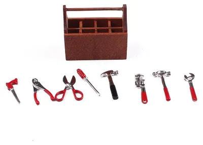 Produktbild von Miniatur Werkzeugkiste und 1/12 Zubehör (1 Set)