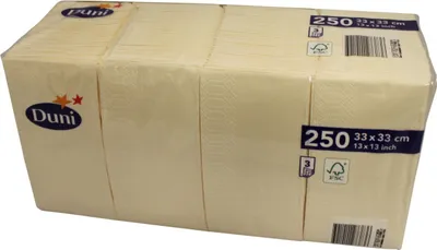 Produktbild von Duni Serviette cream 33x33cm 3lagig 250 Stück