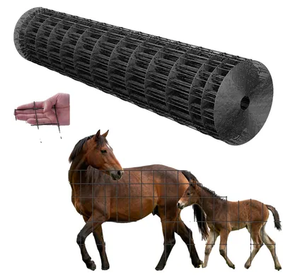 Immagine prodotto di Recinzione da giardino VEVOR, 122 cm x 15,2 m, maglia 5,08x10,16 cm, φ2,25 mm, recinzione in filo d'acciaio zincato per bovini, suini e ovini, recinzione per bovini rivestita in vinile per recinti di animali, filo per gabbia