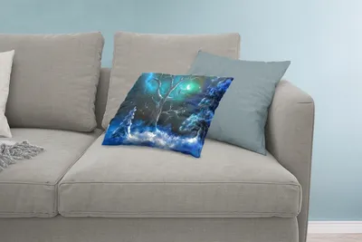 Produktbild von MuchoWow® Zierkissen Sofakissen Wohnzimmer Dekokissen 60x40 cm Eule - Schnee - Mond - Kopfkissen - Polster mit Foto