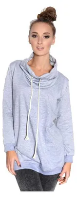 Produktbild von Damen Schalkragen-Pullover Pulli, S/M ;Grau-Meliert