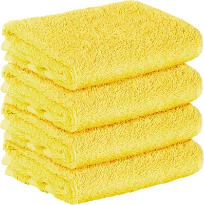 Produktbild von StickandShine 4er SET Premium Frottee Gästehandtuch 30x50 cm in gelb  in 500g/m² aus 100% Baumwolle