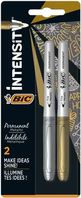 Zdjęcie produktu dla Markery BIC Pernamentne Intensity Srebrny i Złoty Blistr