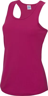 Immagine prodotto di Just Cool JC015 | Girlie Cool Tank Top Maglietta sportiva + WRAP certificata - Colore: Hot Pink - Taglia: XL