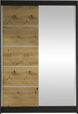 Produktbild von MIRJAN24 Schiebetürenschrank Lino III, mit Spiegel, Kleiderschrank vom Hersteller (Schwarz  / Artisan Eiche, ohne Beleuchtung)