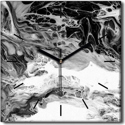 Produktbild von Coloray Uhr auf Leinwand 30x30 cm Wand Uhr Dekoration Wohnzimmer Segeltuch schwarze Hände -Abstraktion Kunstkunst