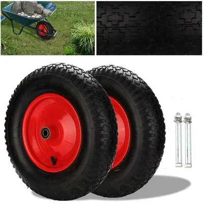 Immagine prodotto di Carrello a doppia ruota con pneumatico 4,80 / 4,00 - 8, cuscinetti a rulli con diametro dell'asse di 20 mm, altezza 39 cm