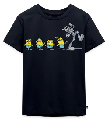 Produktbild von Spreadshirt Minions Marsch Mit Roboter Kinder Premium T-Shirt, 98/104 (2 Jahre), Navy