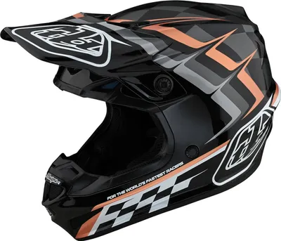 Produktbild von Troy Lee Designs Motocross Helm SE4 MIPS Polyacrylite Warped, Black Cooper - Schwarz Bronze, XS