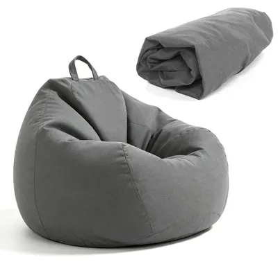Zitzakhoes XL 100x120 cm, abnehmbar, waschbar, dunkelgrau
