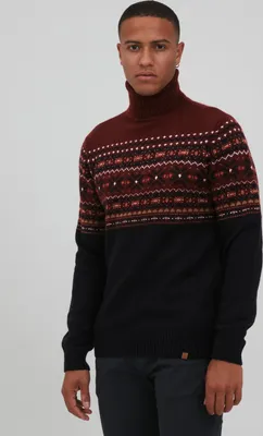 Produktbild von BLEND BHTjesse Herren Rollkragenpullover Pullover mit Rollkragen Norwegermuster Rippbündchen Regular fit