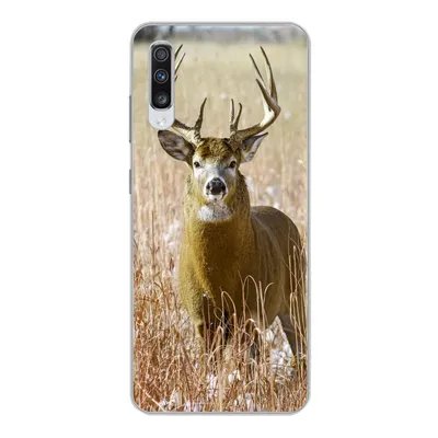 Produktbild von MuchoWow® Handyhülle Schutzhülle Hülle für Samsung Galaxy A70 Hirsche - Gras - Herbst - Tiere - Natur - Geweih Silikon Softcase Handy Hülle - Schutzhaube