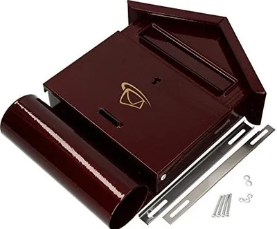 Immagine prodotto di KOTARBAU® Cassetta postale 340x260x55 mm Vano giornali Da parete, da recinzione, da terra Zincata B6 Resistente alle intemperie Vari colori Rosso Vino Robusta Universale Chiudibile