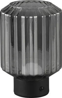 Produktbild von LED-Tischlampe - H 19 cm - Schwarz - Rauchfarben - Glas - Metall - dimmbar