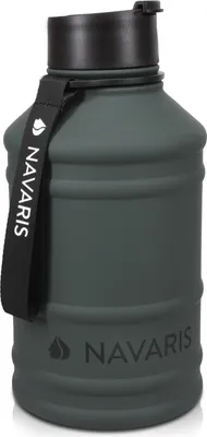 Produktbild von Navaris 2,2 Liter Fitness Trinkflasche - XXL Flasche Gym Bottle - Sport Wasserflasche Water Jug - stabile Sportflasche aus Edelstahl - BPA frei