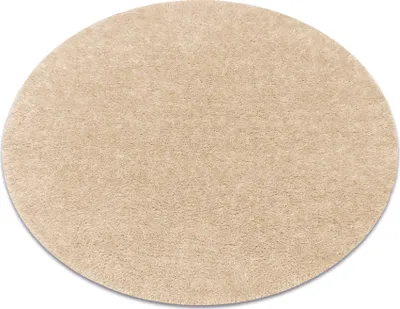 Produktbild von Teppich BUENOS Kreis 6652 shaggy schlicht, einfarbig creme beige rund 120 cm
