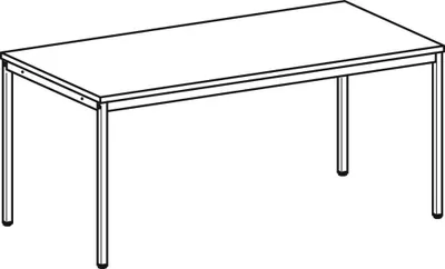 Produktbild von Schreibtisch, BxTxH 1600x800x720 mm, 4-Fuß-Gestell lichtgrau, Platte ahorn