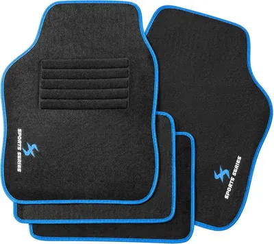 Produktbild von WOLTU Autofußmatten-Set mit 4 Matten Autoteppich rutschfeste Absatzschoner : Blau Farbe: Blau