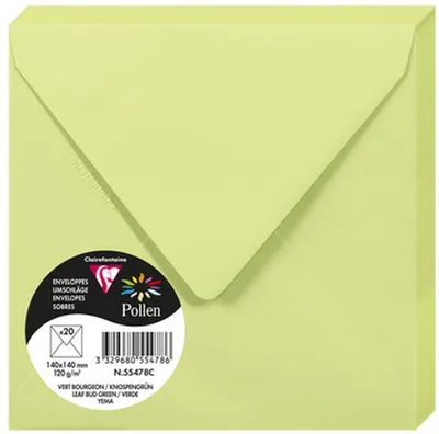 Image de Pollen by Clairefontaine Enveloppe 140 mm, vert bourgeon
