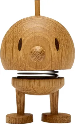 Immagine prodotto di Hoptimist Bumble, decorazione in legno, pupazzo oscillante e portafortuna in legno, decorazione scandinava, decorazione soggiorno, ufficio e scrivania, fantastici piccoli regali, 4,5 x 5,8 x 7,6 cm, piccolo, quercia