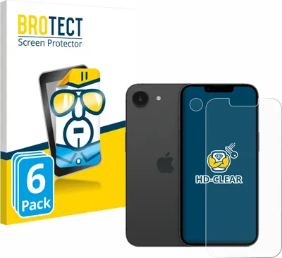 Produktbild von 6x Für Apple iPhone 16e / 17e Schutzfolie BROTECT Displayschutz Display Schutz Folie Klar Transparent