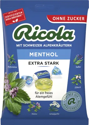 Obrázek produktu pro Ricola Original Herbs Menthol bez cukru velmi silný 75g