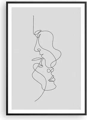 Produktbild von Gerahmtes Poster - Schwarzer Rahmen - Stück Linear Paar - 70x100 cm - Wand Bild - Wanddeko - Wandbilder - Kunstposter - Wandposter - Bilderrahmen - Bilder - Kunstdruck - P2BPA70x100-4895