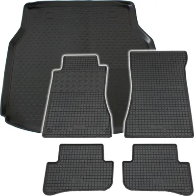 Produktbild von Gummi Kofferraumwanne + Fußmatten Set für Mercedes C-Klasse W203, Bj. 2000-2006